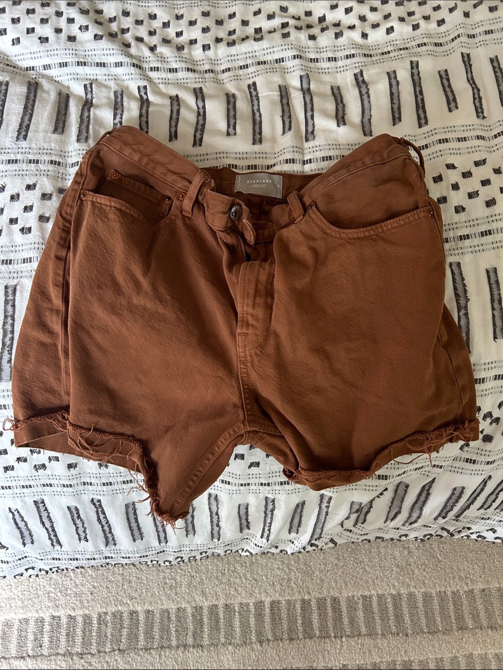 Everlane Rust Brown Denim Cutoff Shorts